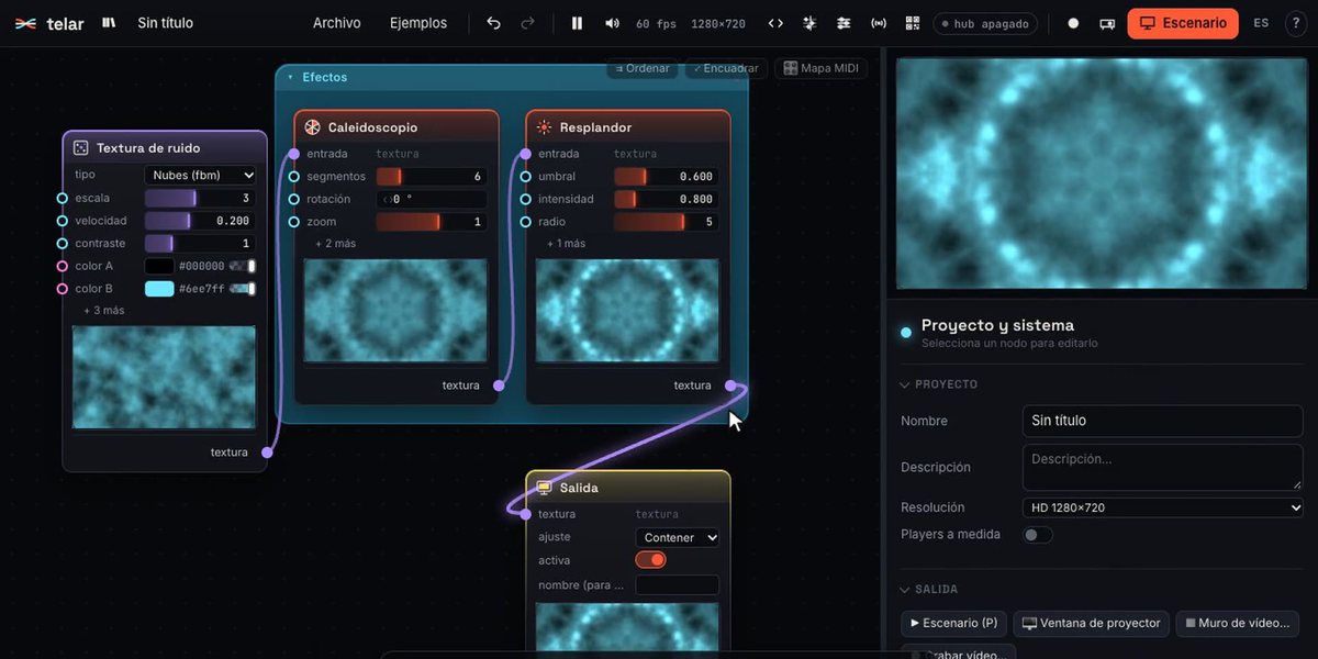 Telar: nodos, fórmulas y shaders conectados